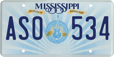 MS license plate ASO534
