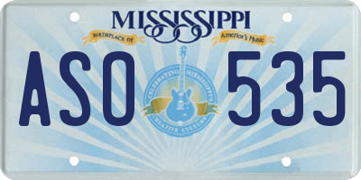 MS license plate ASO535