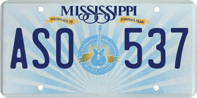 MS license plate ASO537