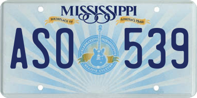 MS license plate ASO539