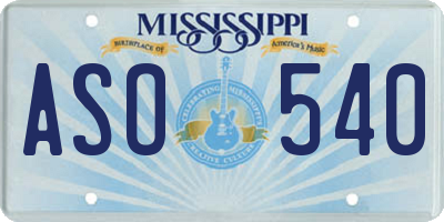 MS license plate ASO540