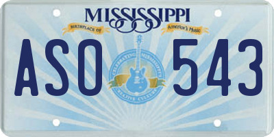 MS license plate ASO543