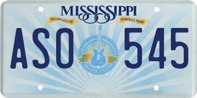 MS license plate ASO545