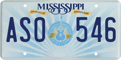 MS license plate ASO546