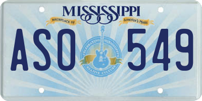 MS license plate ASO549