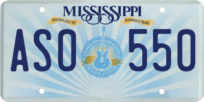 MS license plate ASO550