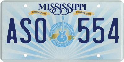 MS license plate ASO554