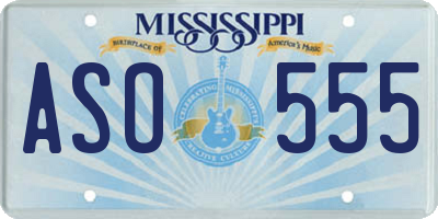 MS license plate ASO555
