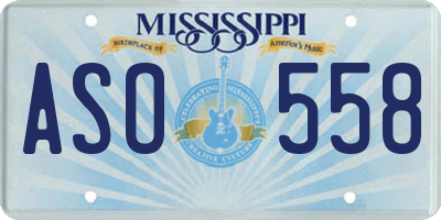 MS license plate ASO558
