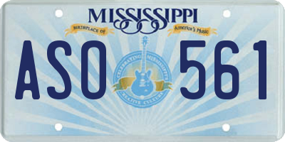 MS license plate ASO561