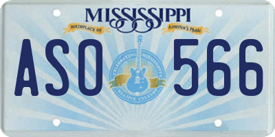 MS license plate ASO566