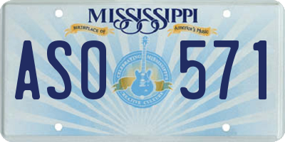 MS license plate ASO571