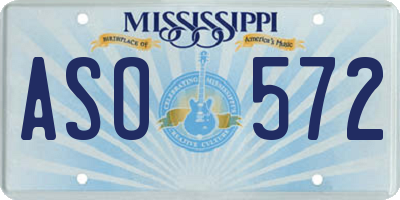 MS license plate ASO572