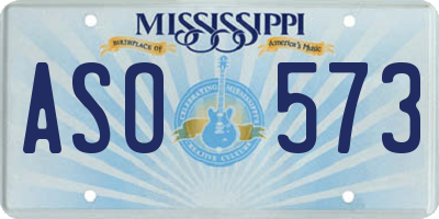 MS license plate ASO573