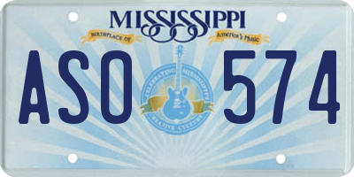 MS license plate ASO574