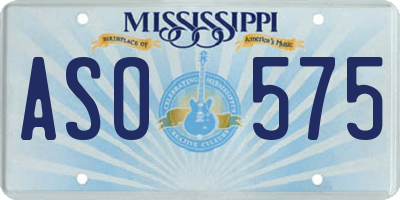MS license plate ASO575