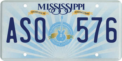 MS license plate ASO576