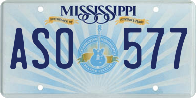 MS license plate ASO577