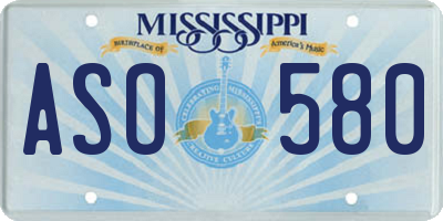 MS license plate ASO580
