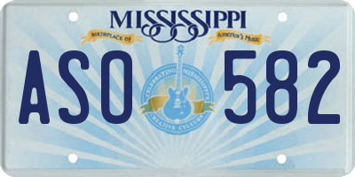 MS license plate ASO582