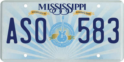 MS license plate ASO583