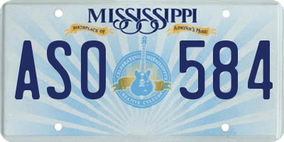 MS license plate ASO584