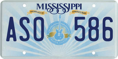 MS license plate ASO586