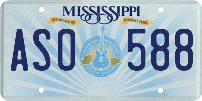 MS license plate ASO588
