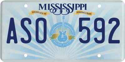 MS license plate ASO592