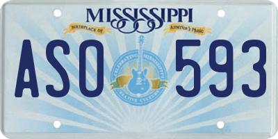 MS license plate ASO593