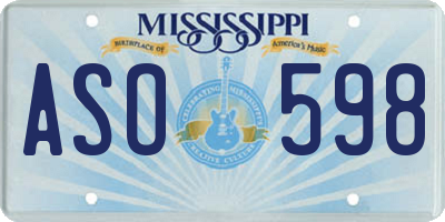 MS license plate ASO598