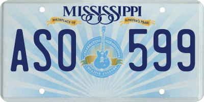MS license plate ASO599