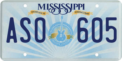 MS license plate ASO605