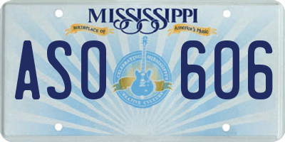 MS license plate ASO606