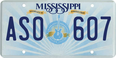 MS license plate ASO607