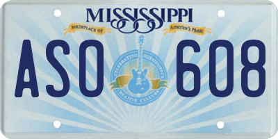 MS license plate ASO608