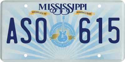 MS license plate ASO615