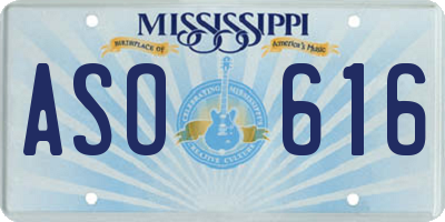 MS license plate ASO616