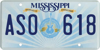 MS license plate ASO618