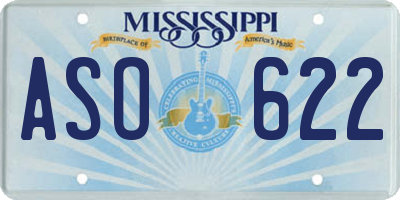 MS license plate ASO622