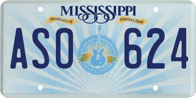 MS license plate ASO624