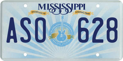 MS license plate ASO628