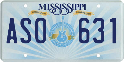MS license plate ASO631
