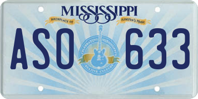 MS license plate ASO633