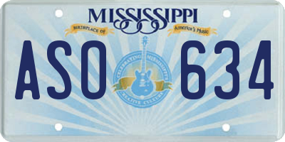 MS license plate ASO634