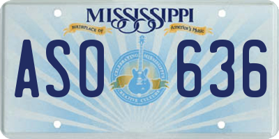 MS license plate ASO636