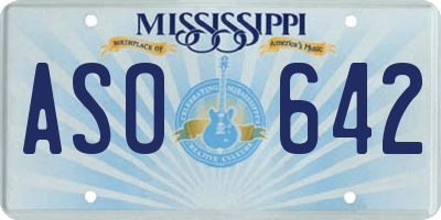 MS license plate ASO642
