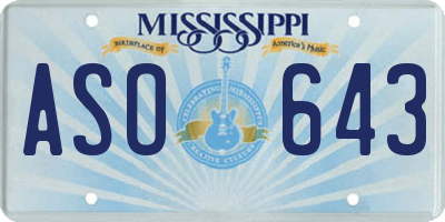 MS license plate ASO643