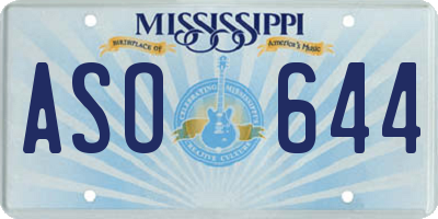 MS license plate ASO644