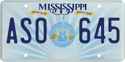 MS license plate ASO645